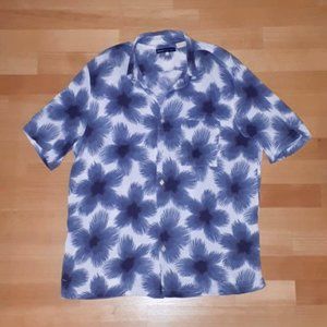 Levi's Made & Crafted Short Sleeve Safari Shirt White Blue Medium